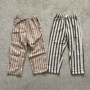 Zara Boys size 6 Striped Pants Lot 2 Pairs French Terry Cotton Twill